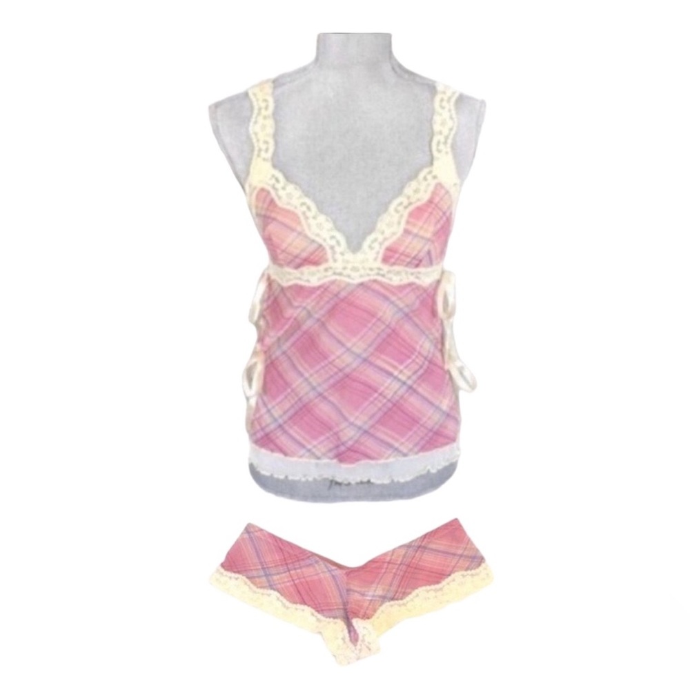 Honeydew Intimates Pink Plaid Camisole Set Size Large Brand New With Tags